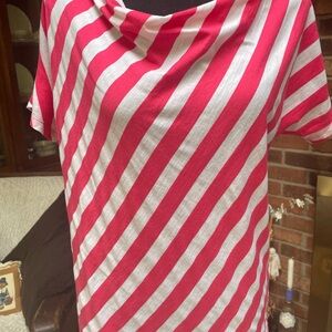 Striped Pink and White Women's Top